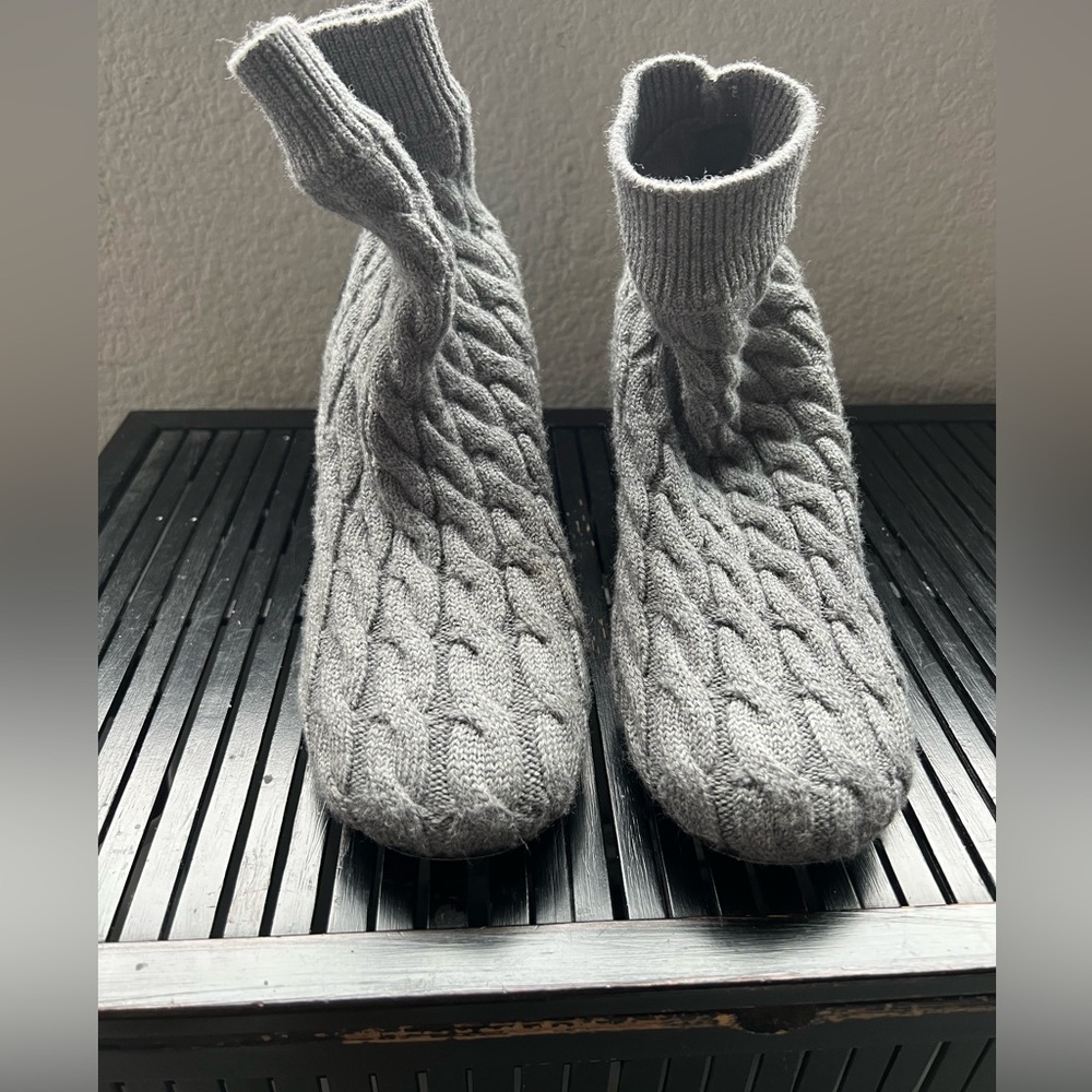 Maison Martin Margiela Sock Grey Leather ANKLE Boots 38.5 8.5 8